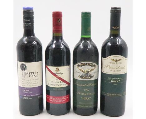 Four bottles of mixed red wine. Not available for in-house P&amp;P 