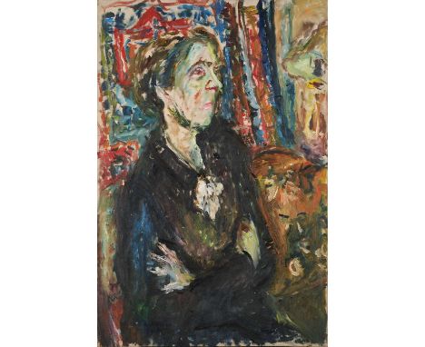⊕ HALF-LENGTH PORTRAIT OF A LADY IN BLACK, THREE-QUARTER PROFILE, ARMS FOLDEDoil on canvas76 x 51cm; 30 x 20inunframedPropert