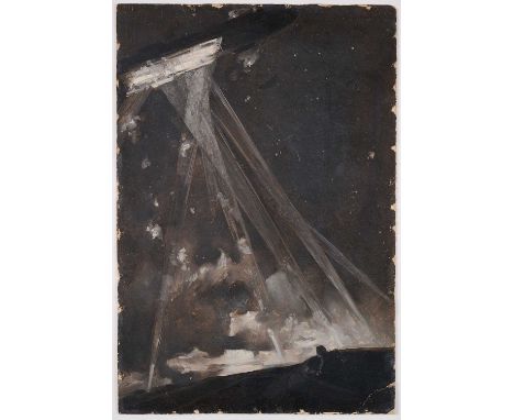THE TERROR IN THE SKYsigned Dudley Tennant upper right; titled and inscribed BROUGHT DOWN IN FLAMES / "Her long body inclined