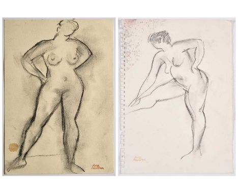 ⊕ (i) STUDY OF A NUDE FIGURE STRETCHING; (ii) A NUDE FIGURE RECLINING ON A SOFA WITH NUDE FIGURE STUDY VERSO; AND (iii) STUDY