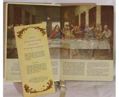 Large leather presentation Holy Bible by Caxton publishing company. P&amp;P Group 2 (£18+VAT for the first lot and £3+VAT for