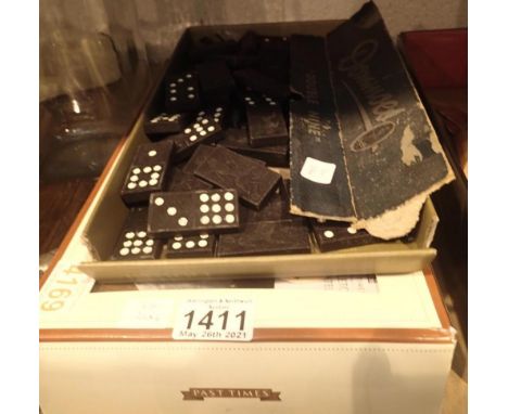 Boxed Past Times traditional bagatelle and a set of domino nines. Not available for in-house P&amp;P, contact Paul O'Hea at M