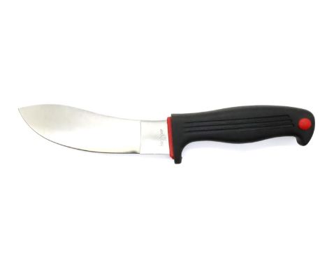 Kershaw Japan rubber handled curved blade knife, blade L: 12 cm. P&amp;P Group 2 (£18+VAT for the first lot and £3+VAT for su