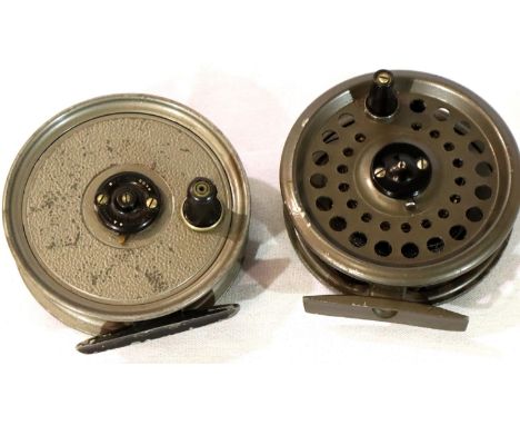 Two fly fishing reels; Youngs, Pridex and Intrepid Rimfly. P&amp;P Group 2 (£18+VAT for the first lot and £3+VAT for subseque