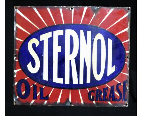 Coming from a private collection of period enamelled signs collected by a gentleman over four decades. An original Sternol en