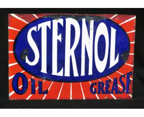 Coming from a private collection of period enamelled signs collected by a gentleman over four decades. An original Sternol en