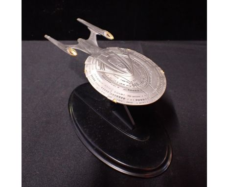 STAR TREK PEWTER MODEL OF THE ENTERPRISEwith stand