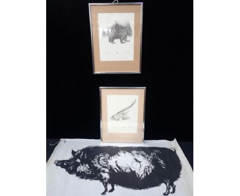 *JONATHAN KINGDON (b. 1937) 'Porcupine' and 'Waterbuck'from the 'African Mammals' series,  signed limited edition prints. num