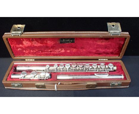 A SILVER-PLATED 'EMPEROR E' FLUTE BY BOOSEY & HAWKESsupplied by Yardley's (case a/f)