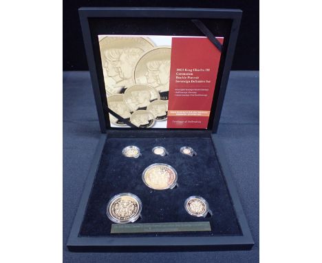 A CHARLES III 2023 TRISTAN DA CUNHA GOLD 'CORONATION DOUBLE PORTRAIT SOVEREIGN DEFINITIVE SET' comprising five pound sovereig