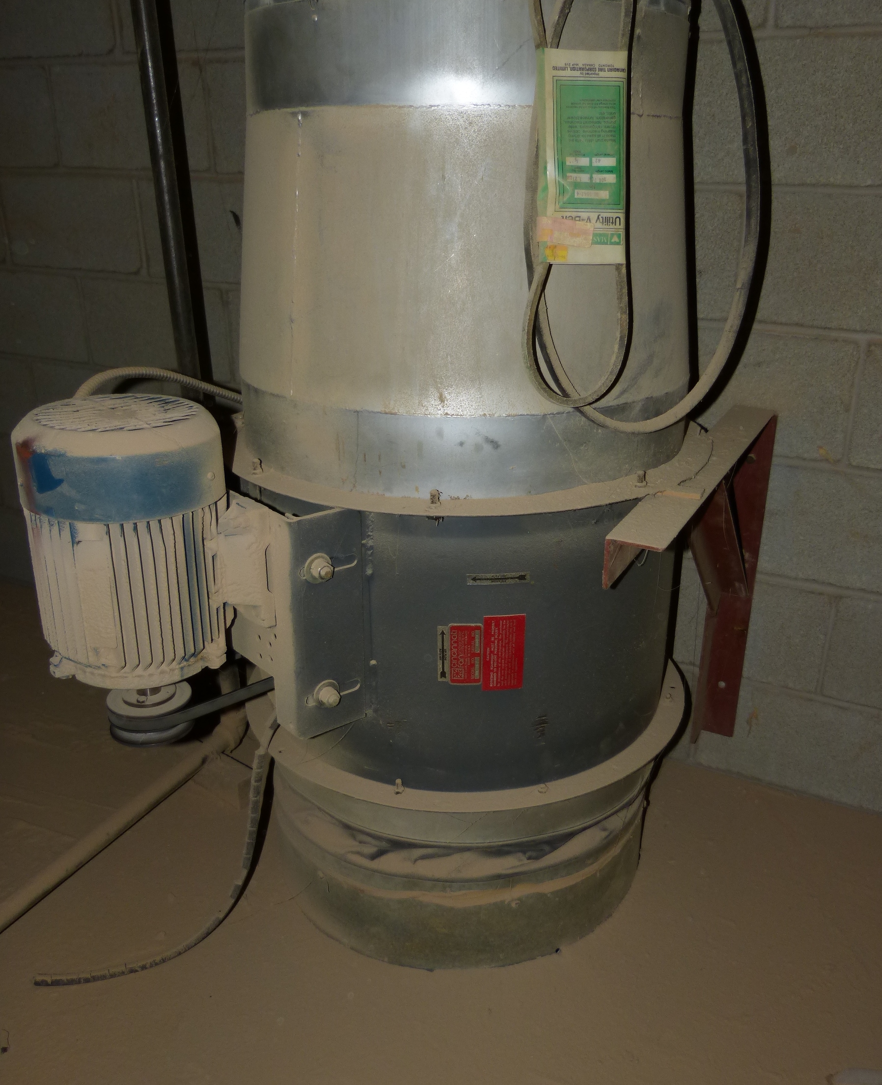 Paint Spray Booth Exhaust System w/ Cincinnati Fan & Ventilator, Model BDF242, 3HP Motor, 575V,