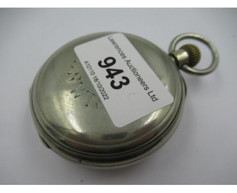 Open face railwayman's pocket watch, the back engraved ' Passenger LSWR1601 ', with enamel dial and Roman numerals 