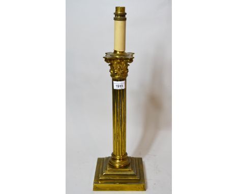 Brass Corinthian column table lamp 