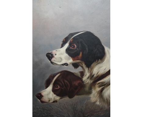 Attributed to Colin Graeme, oil on canvas, portrait of two pointers, maplewood framed, 20ins x 16insNo provenance. Could do w