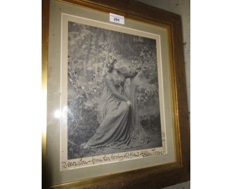 Ellen Terry, a seated portrait photograph by Window & Grove of the actress as Guinevere in King Arthur, inscribed to the moun