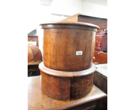 Victorian mahogany cylindrical commode with a hinged lid 