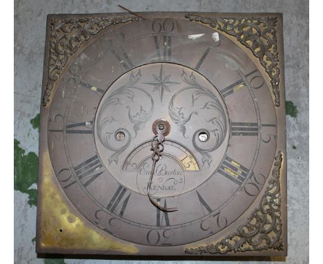 Two early thirty hour longcase clock movements with dials 