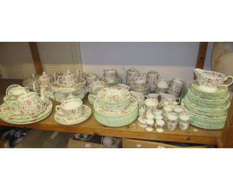 Minton Haddon Hall pattern dinner, tea and coffee service including twenty one 10.5in dinner plates, 150 pieces (two items at