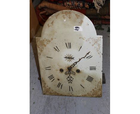 Two longcase clock movements with painted dials 