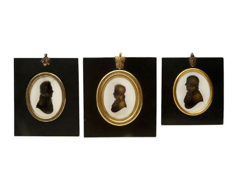 Studio of John Miers (1758-1821) and John Field (1772-1848) Three silhouette portraits of gentlemen bust length, first facing