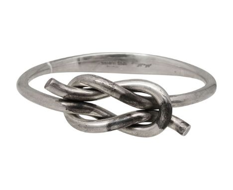 Silver twisted love knot bangle by Hans Hansenstamped "Hans Hansen / 925S / Denmark"total approx. diameter 7.2cm, total appro
