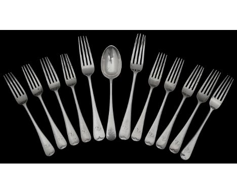 Late Victorian matched silver Old English pattern flatwareLondon, various dates, mostly 1895/1900, Mappin &amp; Webb/Josiah W