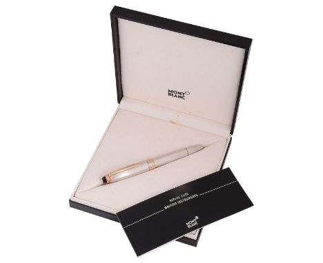 A Mont Blanc Meisterstuck No. 146 LeGrand Barley silver 75th Anniversary fountain pen stamped with 925 convention mark, engin
