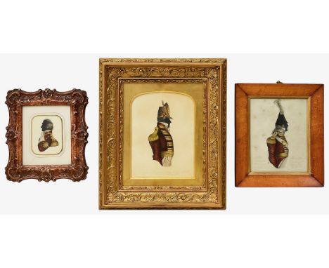After John Buncombe (1795-1825) Three silhouette portraits of officersfirst 'Edward Berkley Portman, an officer of the 56th f