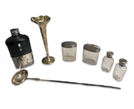 A collection of silver and plated itemsvarious dates makers marks comprising a George III punch ladle, London, 1787, makers m