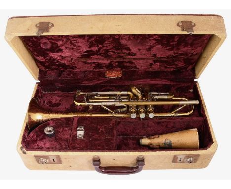 A Besson 10/10 professional Bb trumpet nickel-silver outer slide tubes, mother of pearl finger button inserts, plated mouthpi