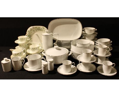 A Coalport Waltz of the Flowers pattern part tea set, comprising five cups, five saucers, six tea plates, bread and butter pl
