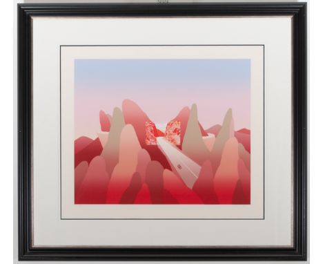 Silkscreen signed, Jean Michel Folon, ** Coney Island **, No: 171/200. - size height and width 55 X 66 cm - frame 110 X 111 c