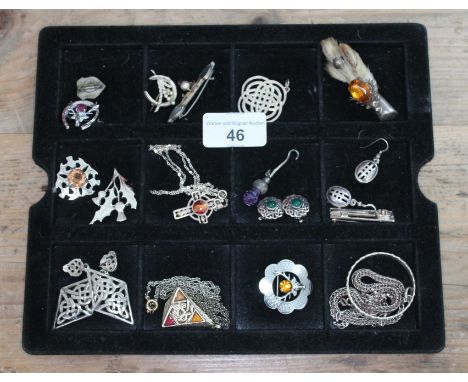 A quantity of silver and white metal mainly Celtic style jewellery.  