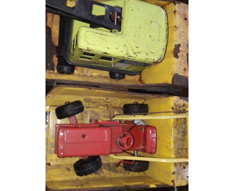 4 vintage Tonka toys to include mobile power shovel, 2 trucks, etc.  