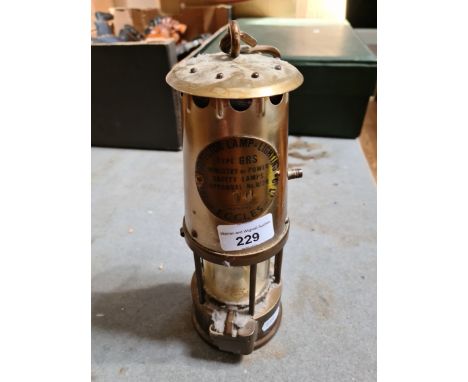The Protector Lamp &amp; Lighting Co Ltd type 6RS brass miner's lamp.  