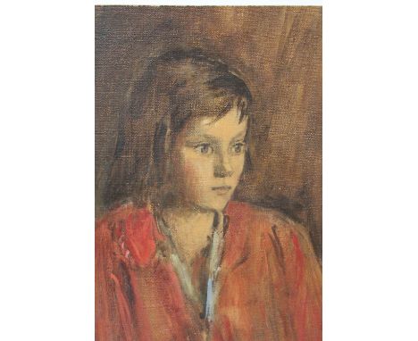 MAURICE FEILD (1905-1988). An impressionist portrait study of a young girl. Unsigned, see studio stamp verso, oil on canvas l