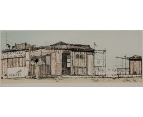 Richard Beer (1928-2017) Melon Stall; and Spiaggia 8/70 and 3/90, both signed, titled, and numbered in pencil (in the margin)