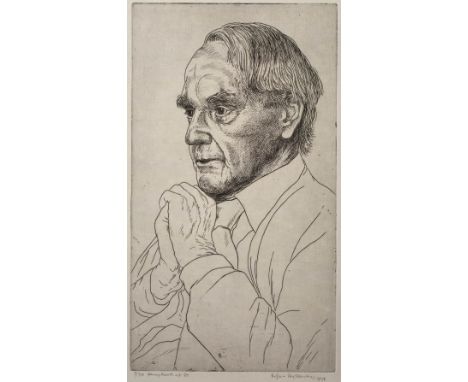 Edgar Holloway (1914-2008) Henry Moore at 80, 1978 7/50, signed, titled, dated, and numbered in pencil (in the margin) etchin