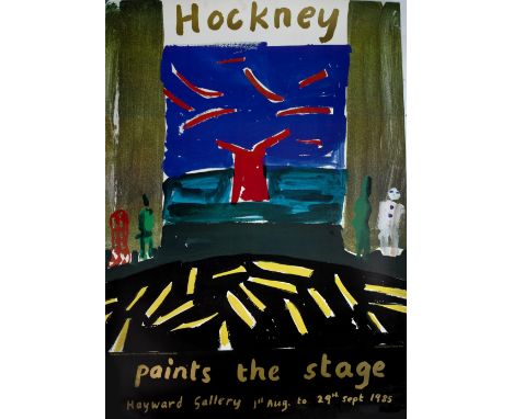 After David Hockney (b.1937) Hockney Paints the Stage, 1985 for The Hayward Gallery lithograph poster 148 x 101cm, unframed.