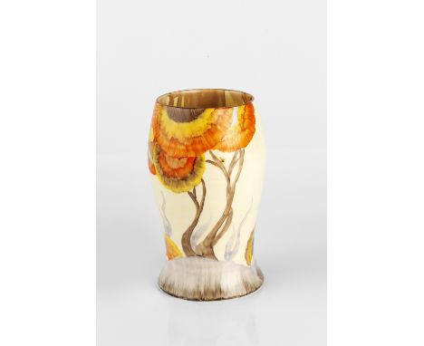 Clarice Cliff (1899-1972) Vase Rhodanthe pattern printed manufacturer's marks 14cm high.