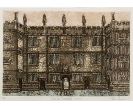 Valerie Thornton (1931-1991) Bodleian Quadrangle, Oxford, 1983 10/75, signed, titled, and numbered in pencil etching and aqua