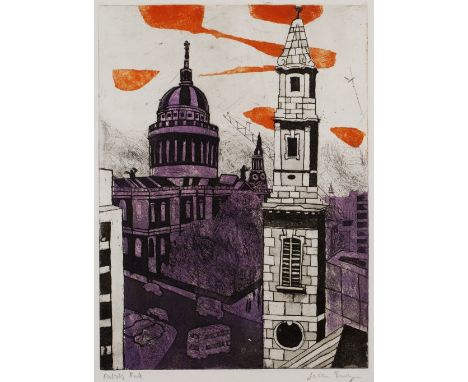 Julian Trevelyan (1910-1988) St Paul's, 1964 from the London Suite artist's proof, inscribed with colour notes, signed in pen