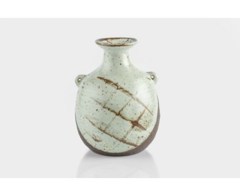 Janet Leach (1918-1997) at Leach Pottery Vase with lug handles, the body with speckled glaze impressed potter's and pottery s