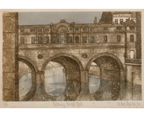 Valerie Thornton (1931-1991) The Pulteney Bridge, Bath, 1983 49/100, signed, titled, and numbered in pencil etching and aquat