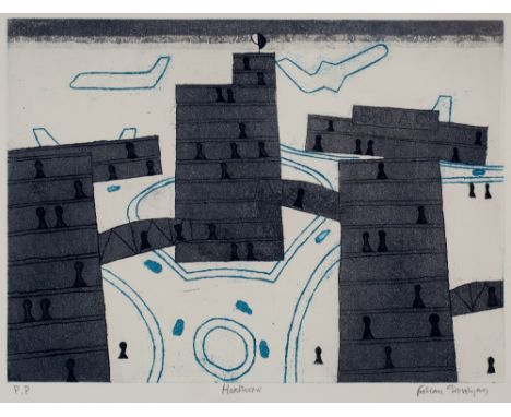 Julian Trevelyan (1910-1988) Heathrow, 1973 printer's proof, signed and titled in pencil (in the margin) etching and aquatint