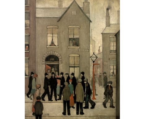 Laurence Stephen Lowry (1887-1976) The Arrest 483/850, numbered in ink, blindstamp lithograph 54 x 43cm.