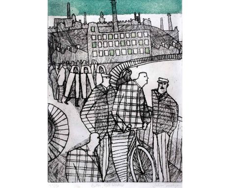 Julian Trevelyan (1910-1988) Bolton, Mill Workers, 1964 23/30, signed, titled, and numbered in pencil (in the margin) etching