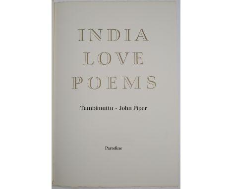 John Piper (1903-1992)  India Love Poems  signed by the artist and translator Tambimuttu  18 colour lithograph plates, on arc