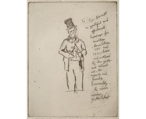Walter Sickert (1860-1942) In Memoriam, T. W. Barrett, circa 1922 inscribed (in the plate) etching 23 x 16cm, unframed.