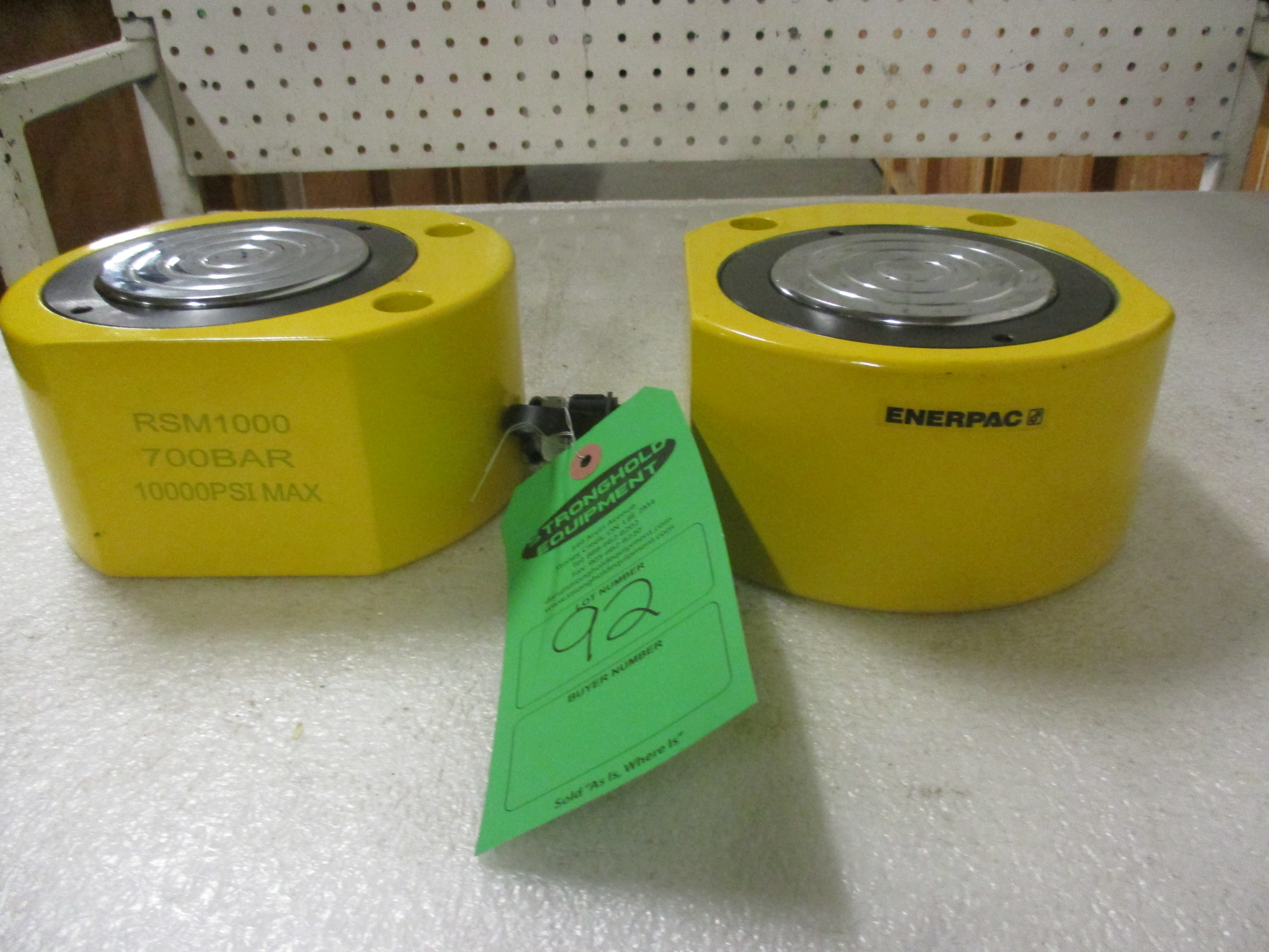 Lot of 2 (2 units) Enerpac RSM1000 100 Ton Hydraulic Jacks pancake